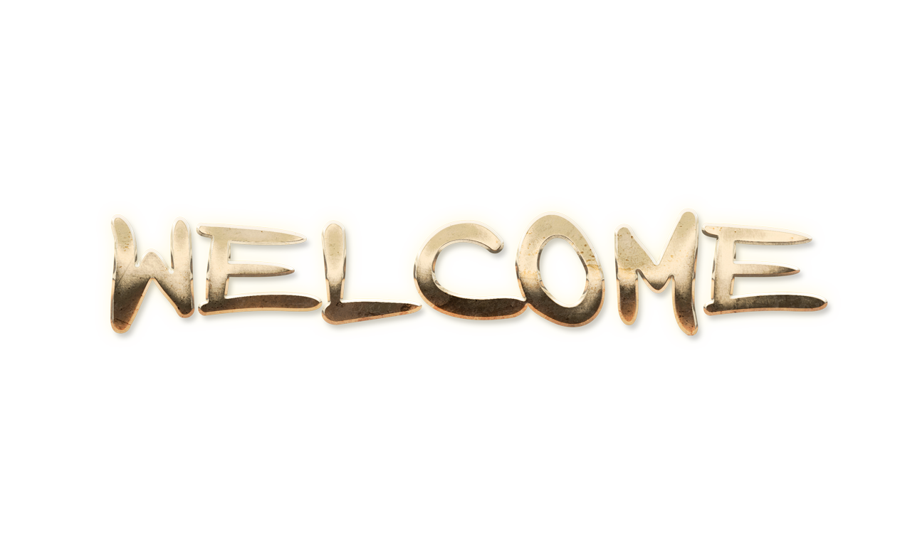 WORD WELCOME gold text effects art typography PNG images free
